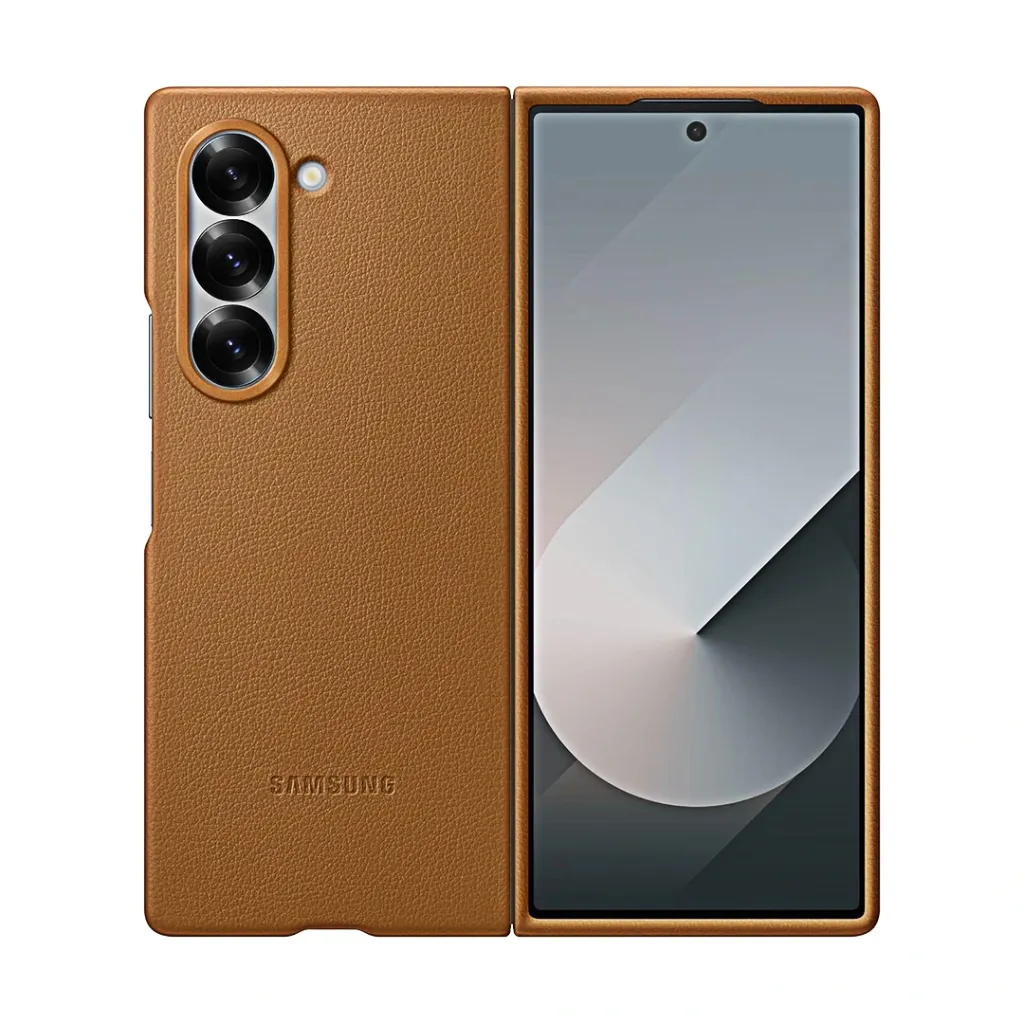 [PO32BSZFOLD6-2-5] Samsung Galaxy Z Fold 6 Official Leather Kindsuit Design By Samsung _Back Case (Golden)