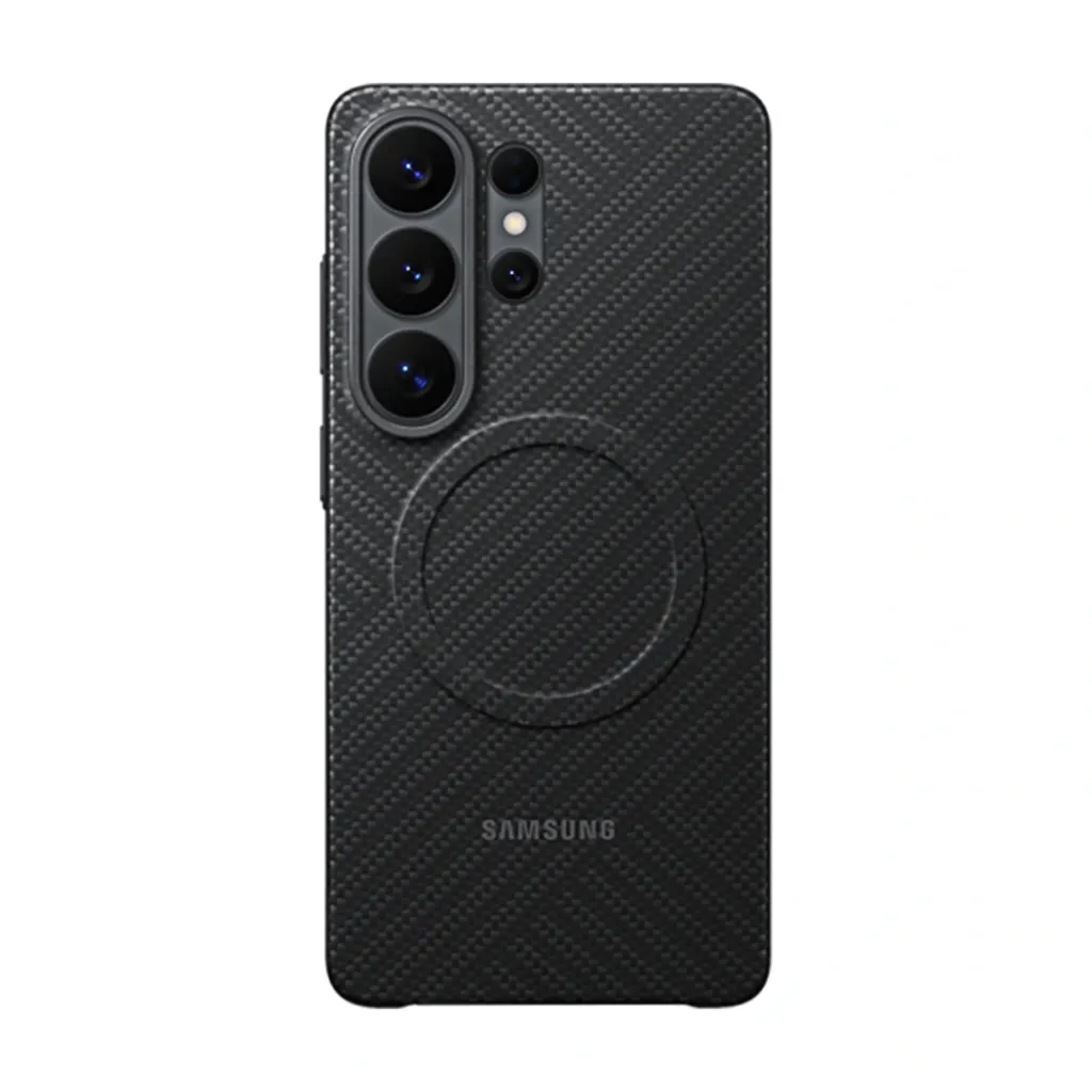 [PO4BSS25U-7-2] Samsung Galaxy S25 Ultra 3D Carbon Fiber Pitaka Feel magnetic Back Case (Black)