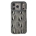 iPhone 17 Pro Max Kajsa Spendid Collection 3D Cube Gray Pattern With Magsafe & B Ring Wireless Charging Compatible Back Case (Natural Titanium)