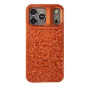 iPhone 17 Pro Max Kajsa Glamorours Collection Snake Style Skin Orange Plus Pattern With Magsafe & B Ring Wireless Charging Compatible Back Case (Cosmic Orange)