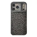 iPhone 17 Pro Max Kajsa Glamorours Collection Snake Style Skin Gray Pattern With Magsafe & B Ring Wireless Charging Compatible Back Case (Natural Titanium)