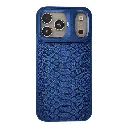iPhone 17 Pro Max Kajsa Glamorours Collection Snake Style Skin Blue Plus Pattern With Magsafe & B Ring Wireless Charging Compatible Back Case (Blue)