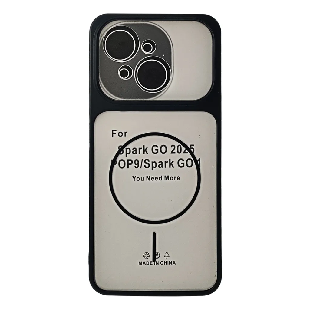 Tecno Spark Go 1|Spark Go 2025|Pop 9 Ultra-Thin Paper Matte Finish With MagSafe Logo Printed Mobile Back Case (Black)