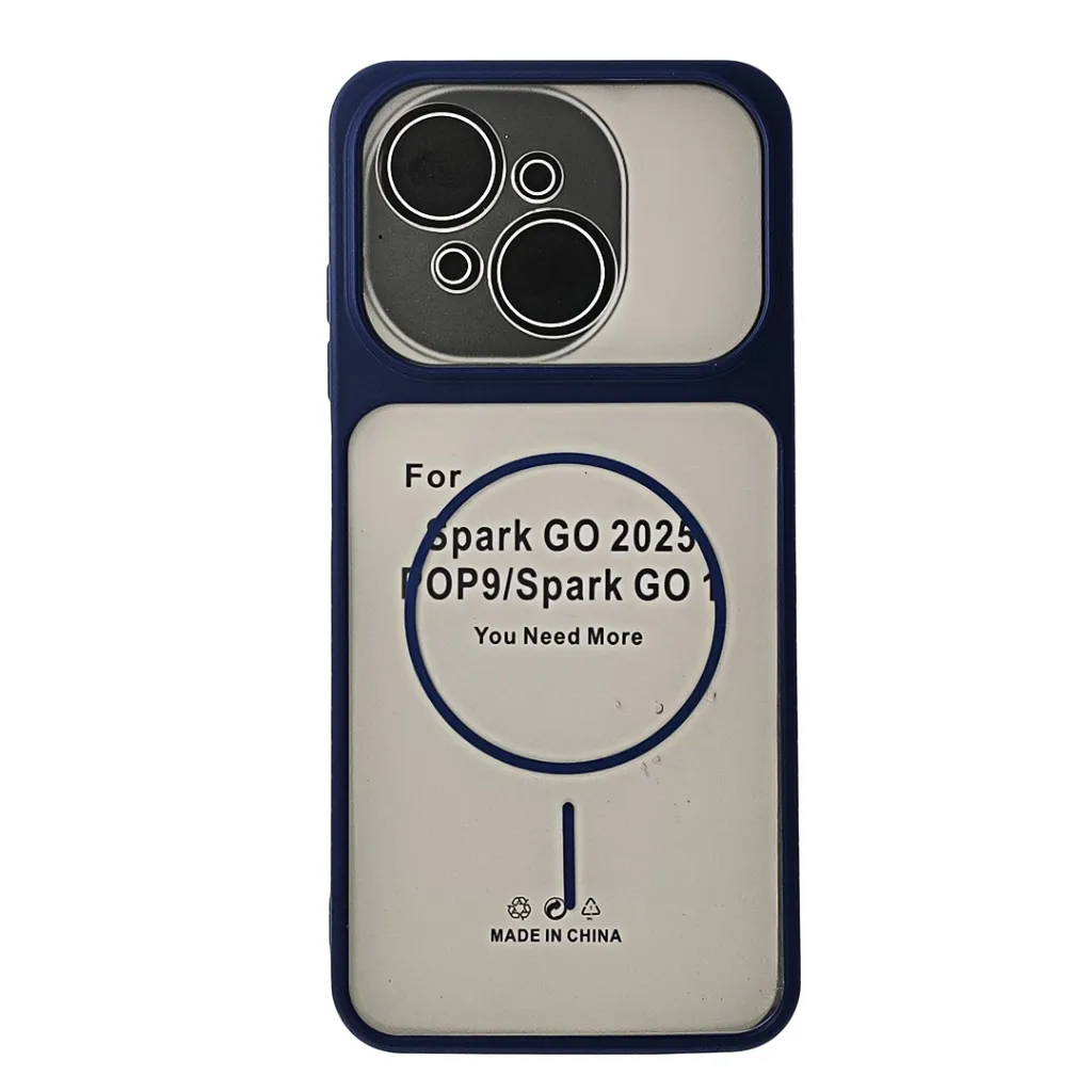Tecno Spark Go 1|Spark Go 2025|Pop 9 Ultra-Thin Paper Matte Finish With MagSafe Logo Printed Mobile Back Case (Blue)