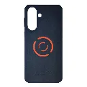 Samsung Galaxy A57|A37 Handmade & Classic Leather With Wireless Magsafe Compatible Orange Ring Design Back Case (Black)