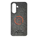 Samsung Galaxy A57|A37 Handmade & Classic Leather With Wireless Magsafe Compatible Orange Ring Design Back Case (Gray)