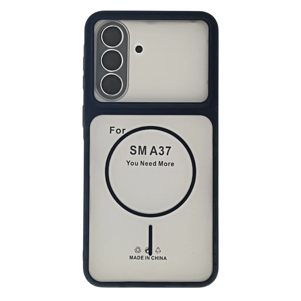 [PO6BSA37 5G-16-2] Samsung A37 5G Ultra-Thin Paper Matte Finish With MagSafe Logo Printed Mobile Back Case (Black)