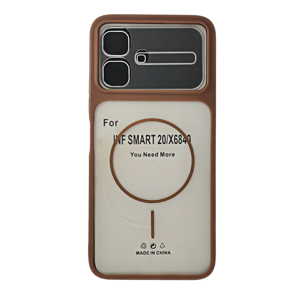 InfiniX Smart 20 4G Ultra-Thin Paper Matte Finish With MagSafe Logo Printed Mobile Back Case (Brown)