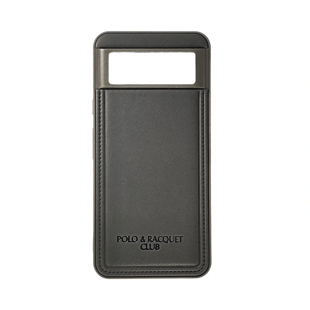 Google Pixel 8 Polo & Racquet Club Stitched Deatailing Leather Texture Mobile Back Case (Gray)