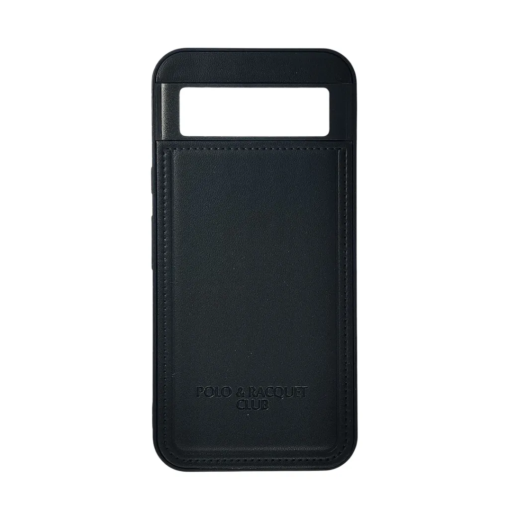 Google Pixel 8A Polo & Racquet Club Stitched Deatailing Leather Texture Mobile Back Case (Black)