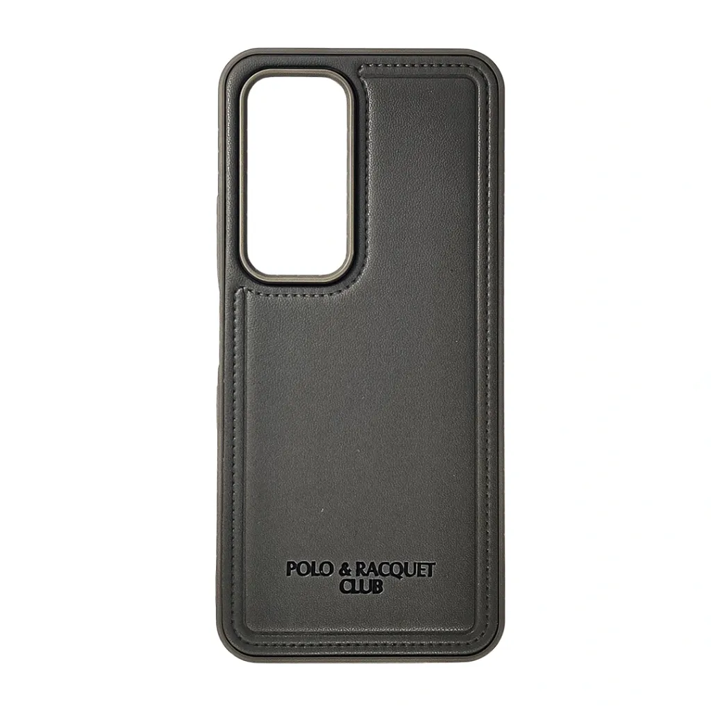 [PO42BIHOT60i-42-9] Infinix Hot 60 4G|Hot 60i 4G Polo & Racquet Club Stitched Deatailing Leather Texture Mobile Back Case (Gray)