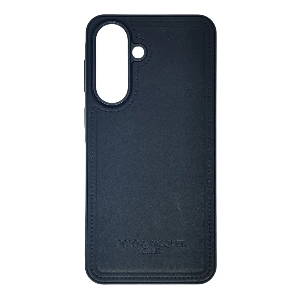 Samsung Galaxy A37 5G Polo & Racquet Club Stitched Deatailing Leather Texture Mobile Back Case (Black)