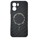 Oppo A6 4G |A6X|A6K|A6 5G Carbon Fiber With Wireless Magsafe Metal Ring Back Case (Gray)