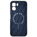 Oppo A6 4G |A6X|A6K|A6 5G Carbon Fiber With Wireless Magsafe Metal Ring Back Case (Blue)
