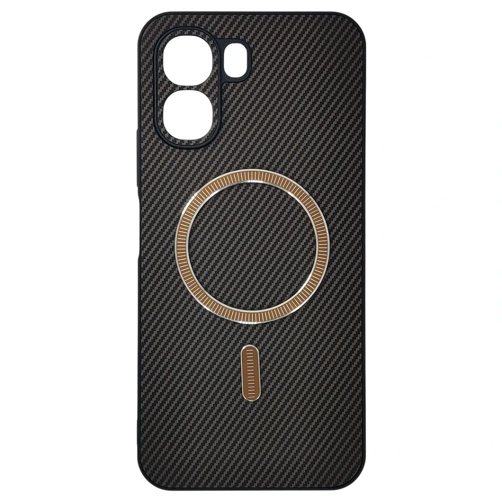 [PO4BOA6X-24-13] Oppo A6 4G |A6X|A6K|A6 5G Carbon Fiber With Wireless Magsafe Metal Ring Back Case (Brown)
