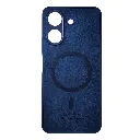 Xiaomi Redmi 13C|Poco C65 Built-in Magnetic Ring Premium Leather With Velvet Feel Back Case (Navy Blue)