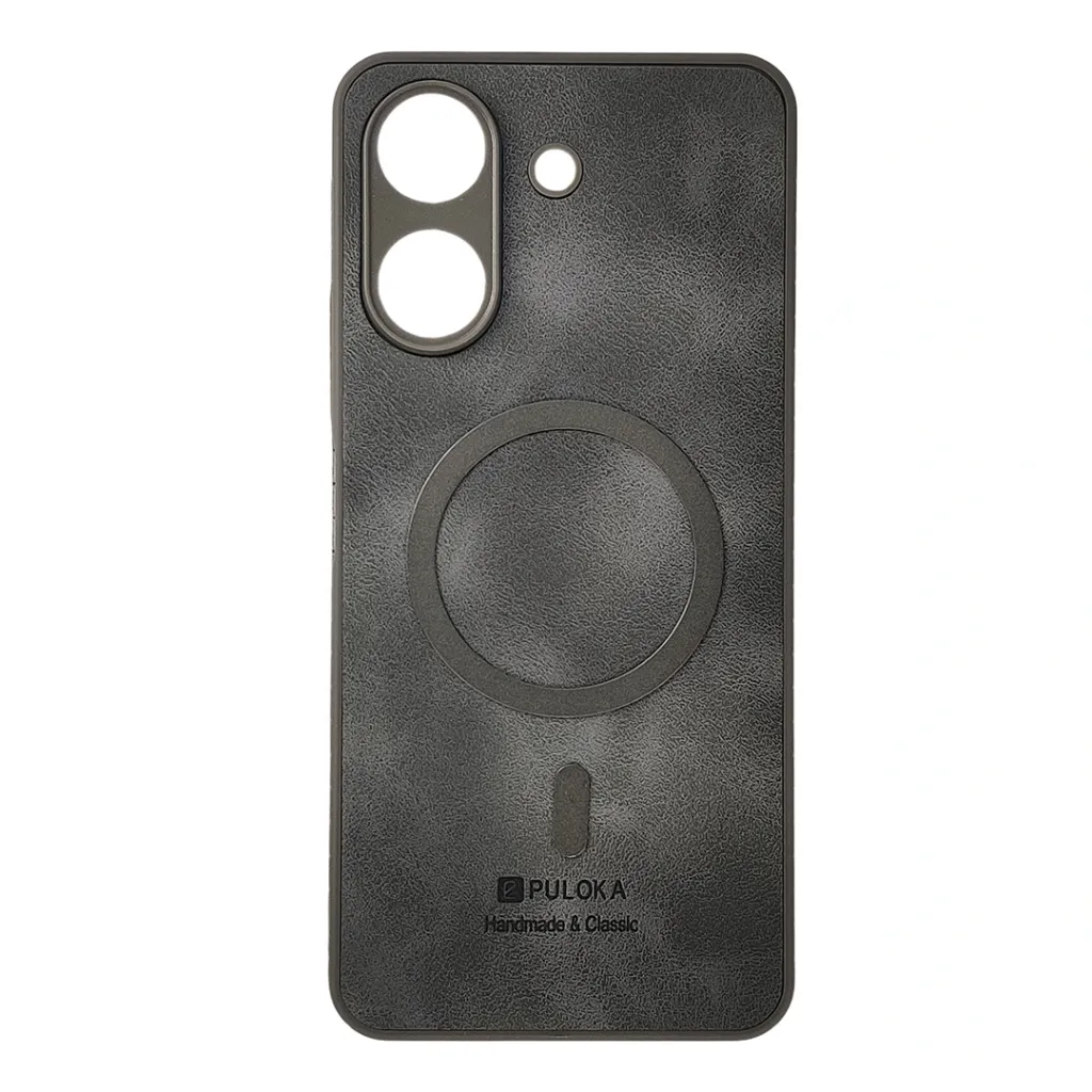 Xiaomi Redmi 13C|Poco C65 Built-in Magnetic Ring Premium Leather With Velvet Feel Back Case (Natural Titanium)