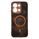 Xiaomi Redmi 15C|Poco C85 Built-in Magnetic Ring Premium Leather With Velvet Feel Back Case (Drak Brown)