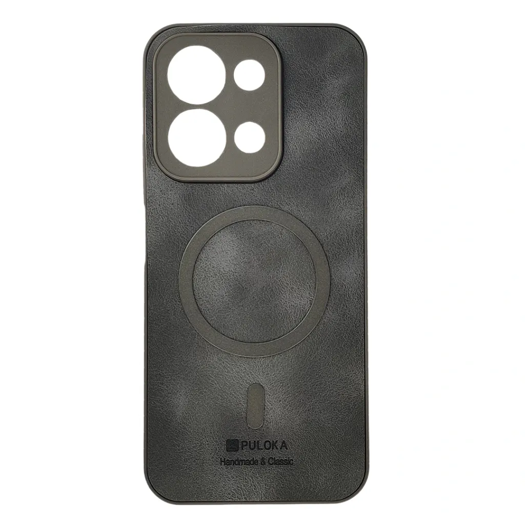 Xiaomi Redmi 15C|Poco C85 Built-in Magnetic Ring Premium Leather With Velvet Feel Back Case (Natural Titanium)