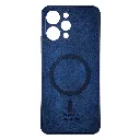 Xiaomi Redmi 12 4G Built-in Magnetic Ring Premium Leather With Velvet Feel Back Case (Navy Blue)