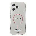Oppo A6C 4G Dust Plug Transparent 3D Matte Magsafe Logo Back Case (Crystal)