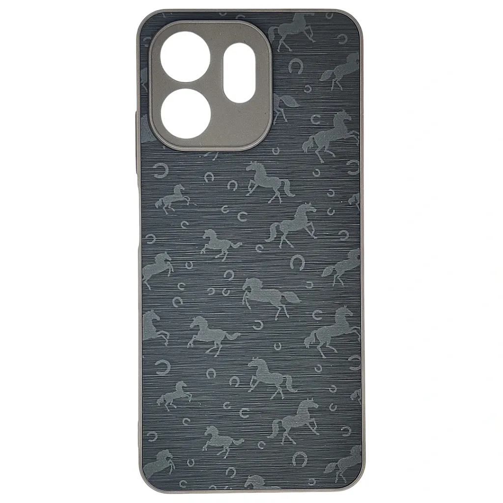 [PO42BITA100C-43-9] iTel A100C 4G Branded (BURGA) Derby Race Horses Pattern Leather Texture Back Case (Gray)