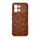 Infinix Note 60 Edge 5G Branded (BURGA) Derby Race Horses Pattern Leather Texture Back Case (Brown)