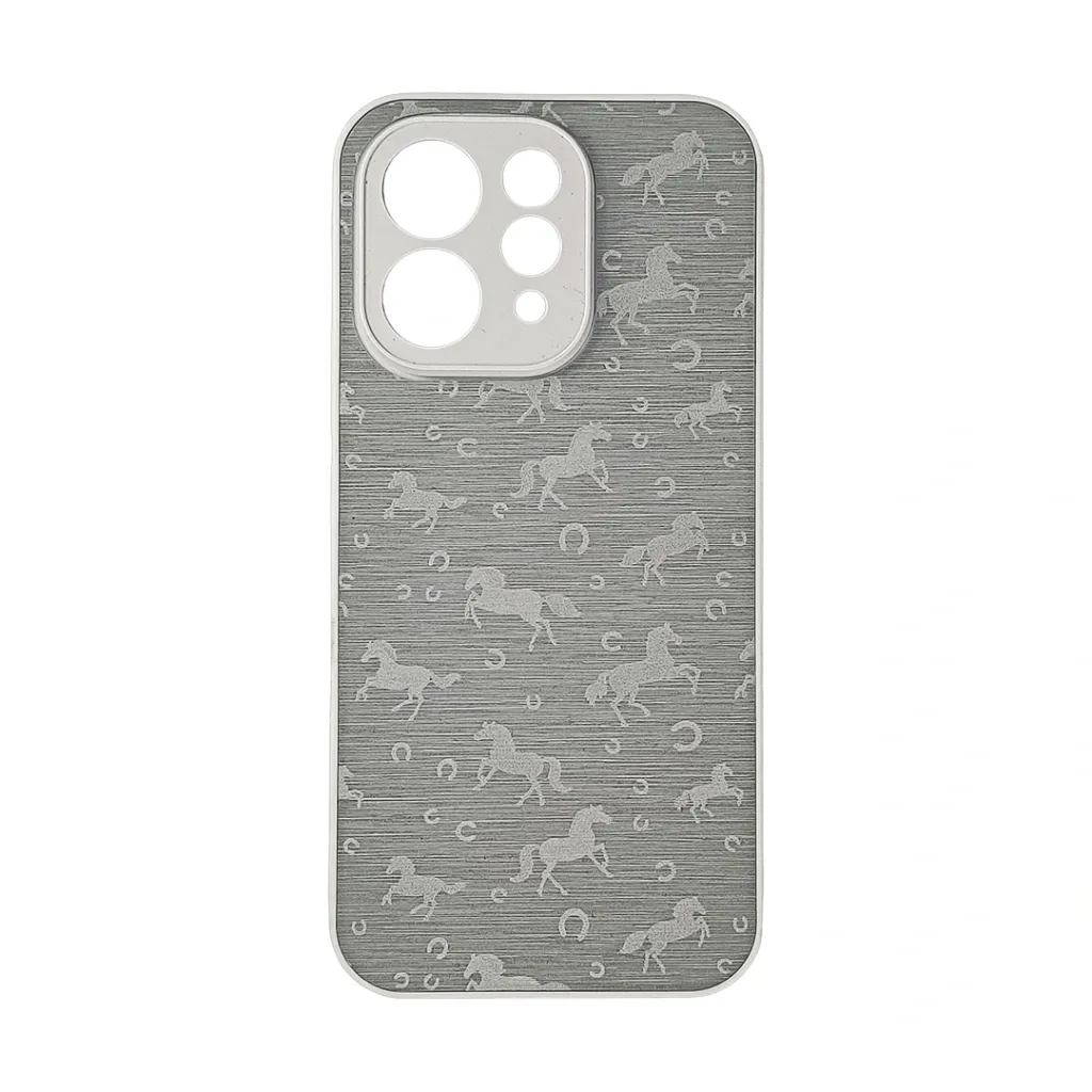Vivo V70 5G|V70 Lite 4G|5G Branded (BURGA) Derby Race Horses Pattern Leather Texture Back Case (White)