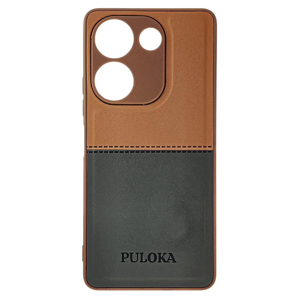 [PO42BTCMN20-44-13] Tecno Camon 20 Pro|Camon 20 4G PULOKA Branded Bubble Tune With Leather Texture Mobile Back Case (Brown)