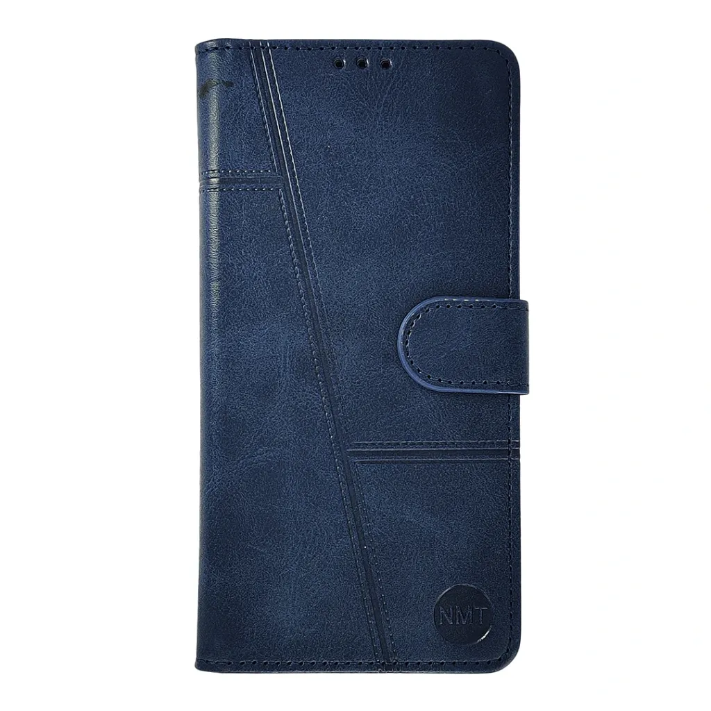 [PO42FB1PL7T-4-17] OnePlus 7T NMT Premium Luxuary Leather Book Case (Navy Blue)