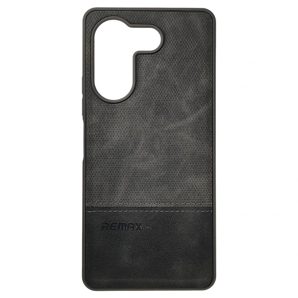 Tecno Camon 20 Pro|Camon 20 (REMAX) Logo Dotted Leather Texture Mobile Back Case (Gray)