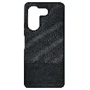 Tecno Camon 20 Pro|Camon 20 (REMAX) Logo Dotted Leather Texture Mobile Back Case (Black)