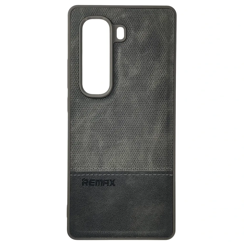 [PO42BIHOT50PRPL-44-9] Infinix Hot 50 Pro Plus 4G (REMAX) Logo Dotted Leather Texture Mobile Back Case (Gray)