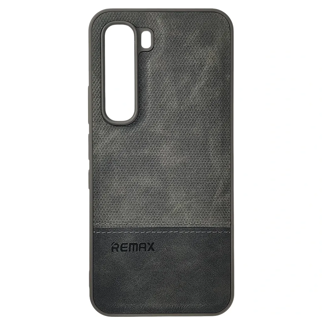 [PO42BIHOT60PR-44-9] Infinix Hot 60 Pro 4G (REMAX) Logo Dotted Leather Texture Mobile Back Case (Gray)