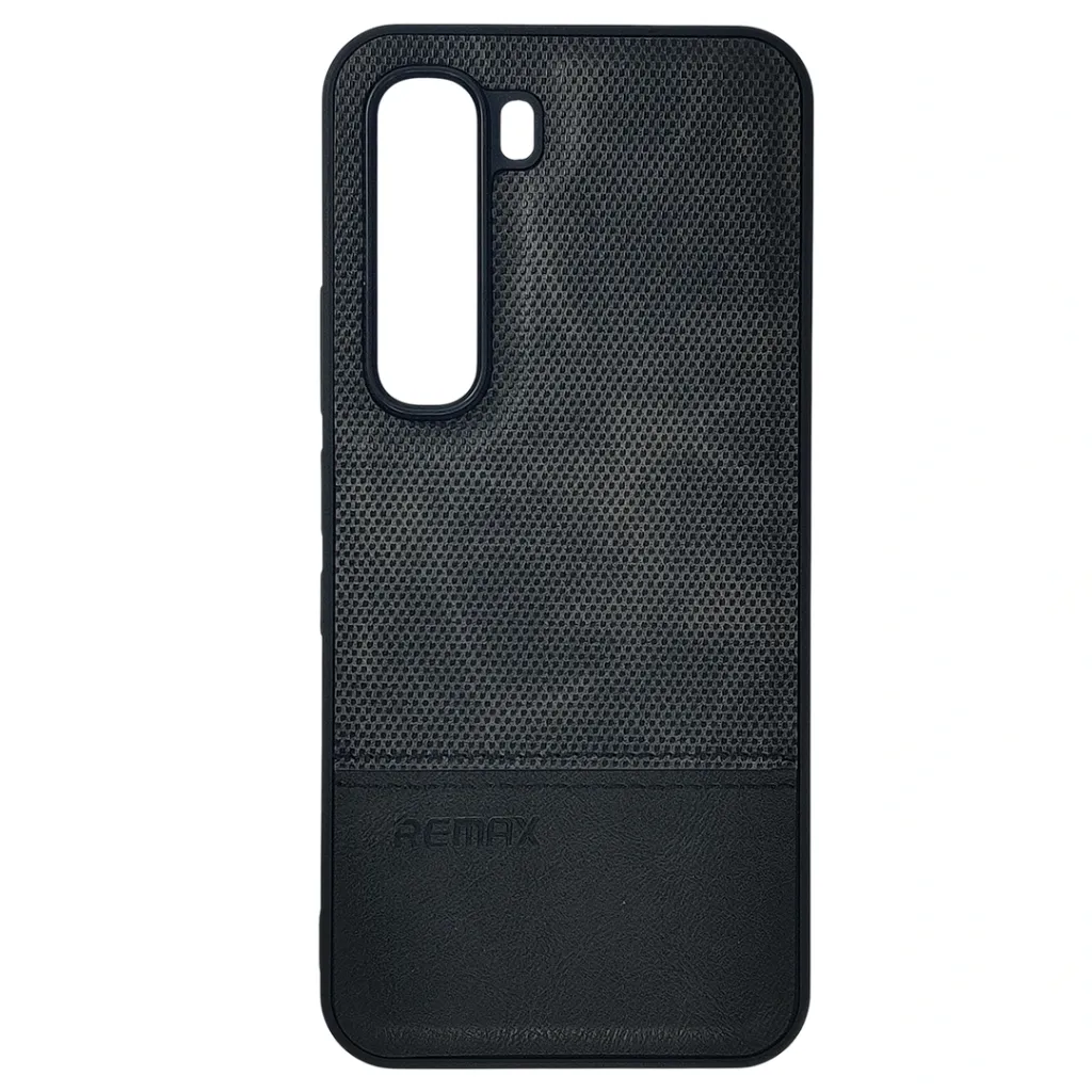 [PO42BIHOT60PR-44-2] Infinix Hot 60 Pro 4G (REMAX) Logo Dotted Leather Texture Mobile Back Case (Black)
