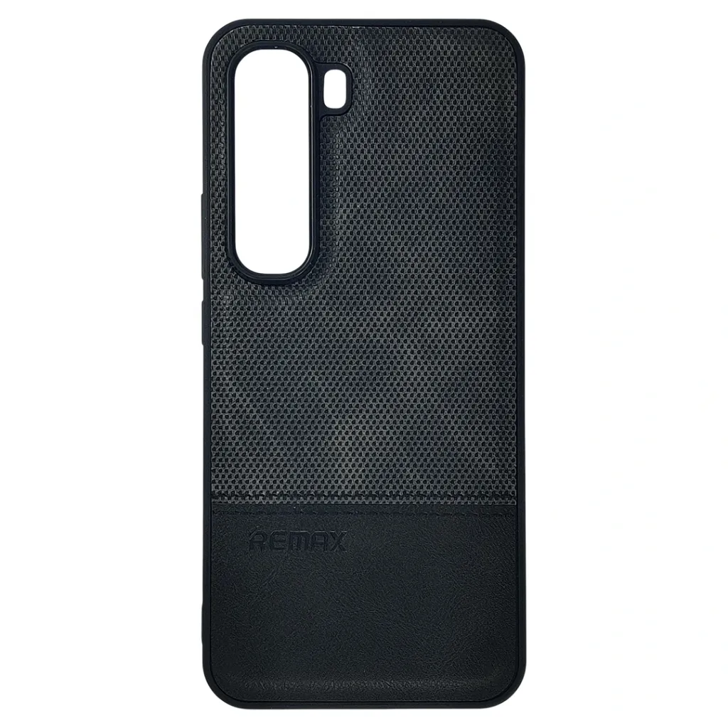 [PO42BIHOT60PRPL-44-2] Infinix Hot 60 Pro Plus 4G (REMAX) Logo Dotted Leather Texture Mobile Back Case (Black)