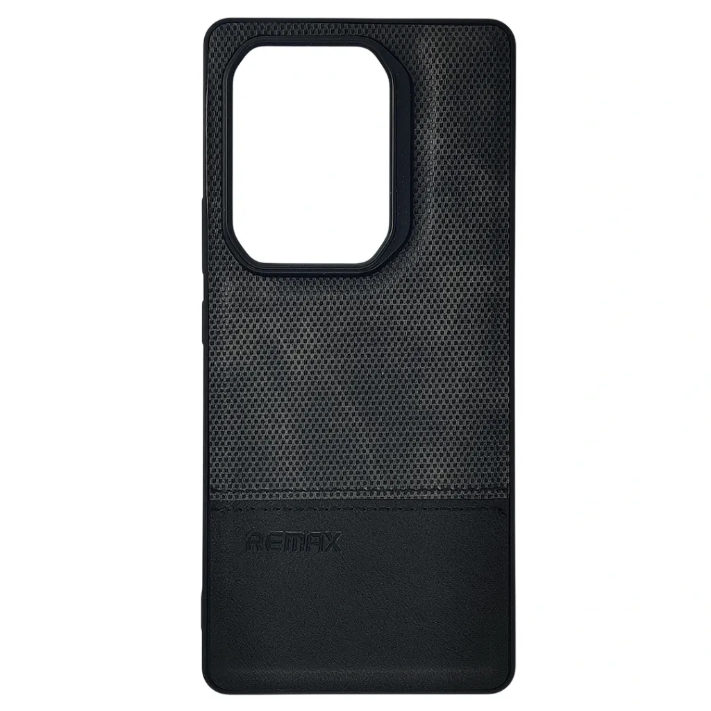 [PO42BINOT50-44-2] Infinix Note 50 4G|Note 50 Pro 4G (REMAX) Logo Dotted Leather Texture Mobile Back Case (Black)