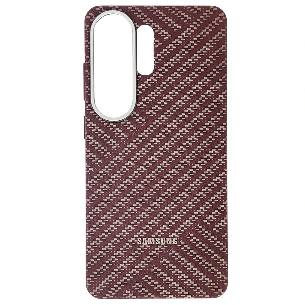 Samsung Galaxy S26 Ultra 3D Carbon Fiber Pitaka Feel magnetic Back Case (Maroon)