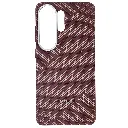 Samsung Galaxy S26 Ultra 3D Carbon Fiber Pitaka Feel magnetic Back Case (Maroon)