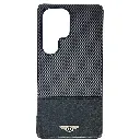 Samsung S25 Ultra Bentley branded Carbon fiber pattern texture Back Case (Gray)