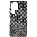 Samsung S25 Ultra Bentley branded Carbon fiber pattern texture Back Case (Black)
