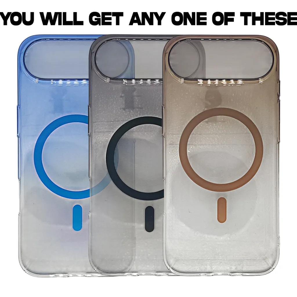iPhone 17 Air PC Acrylic Tpu|Transparent MagSafe 3D Logo Print Back Case