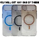 iPhone 17 Air PC Acrylic Tpu|Transparent MagSafe 3D Logo Print Back Case