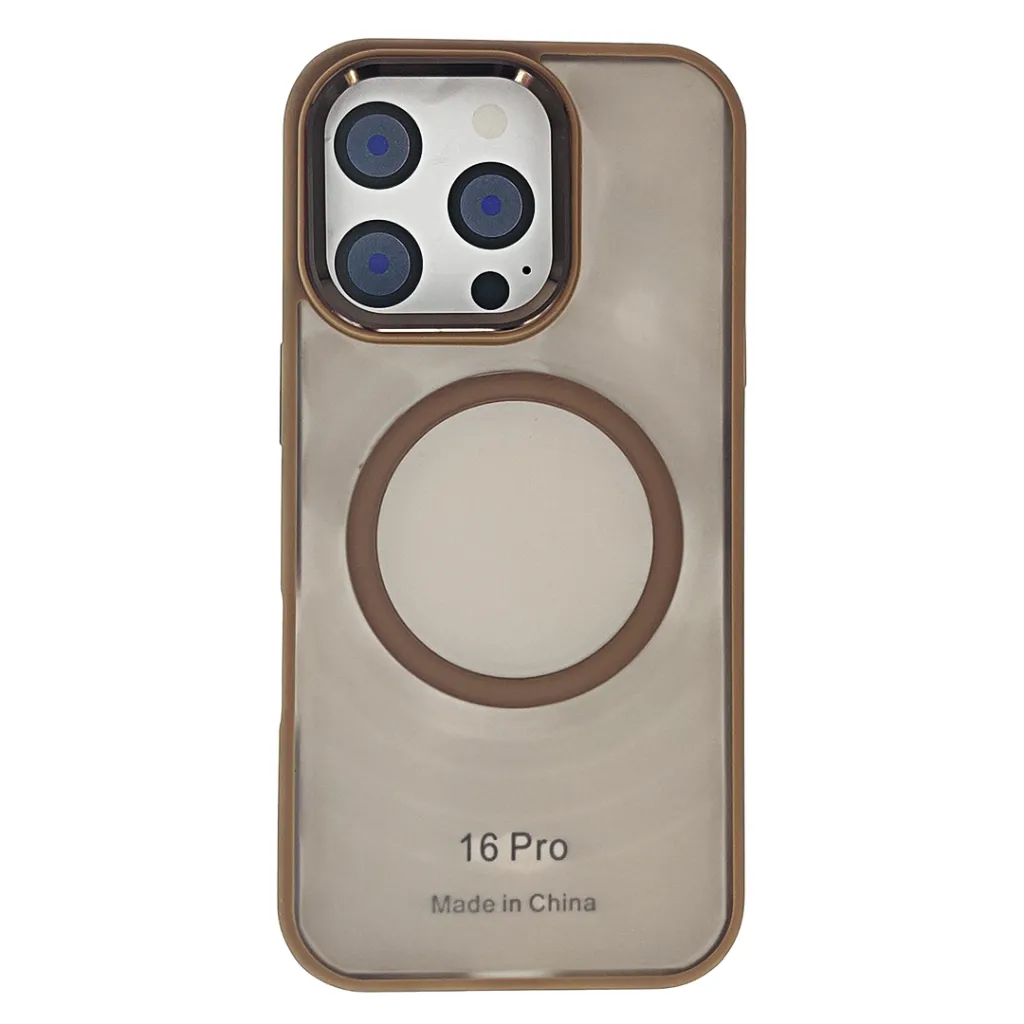 iPhone 16 Pro 3D Waves Style Magnetic Wireless Back Case (Desert Titanium)