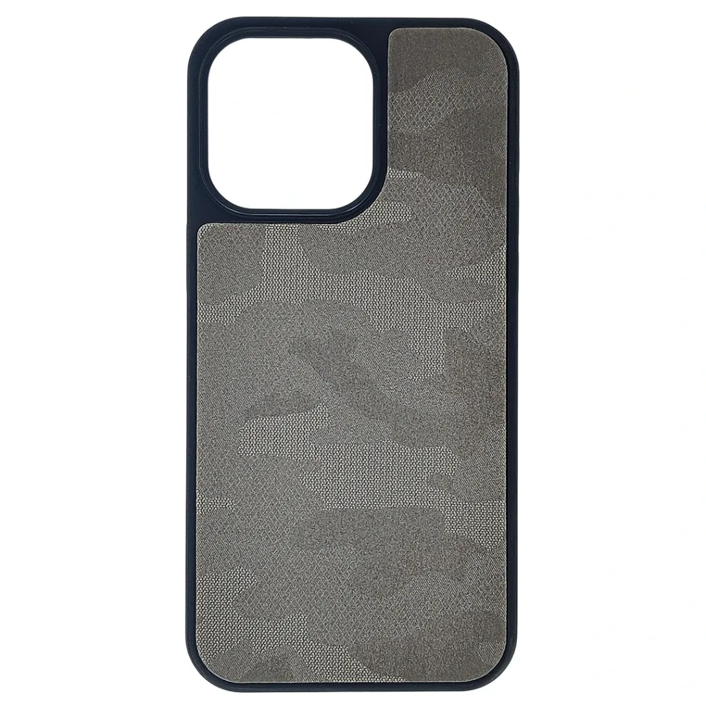 iPhone 15 Pro Max Camoflasue Soul Army Texture Design Premium Leather Back Case (Natural Titanium)