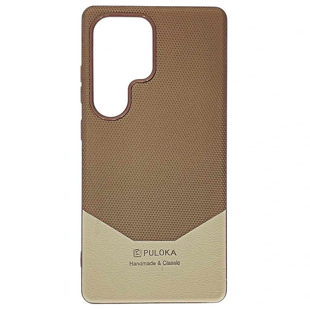 [PO42BSS25U-6-13] Samsung Galaxy S25 Ultra Pulaka handmade Dotted Leather Textured Designed Back Case (Brown)