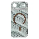 iPhone 17 Air Silicone Dotted Leather Textured Designed Magsafe Wireless Magnetic Charging Compatible Back Case (Aqua)