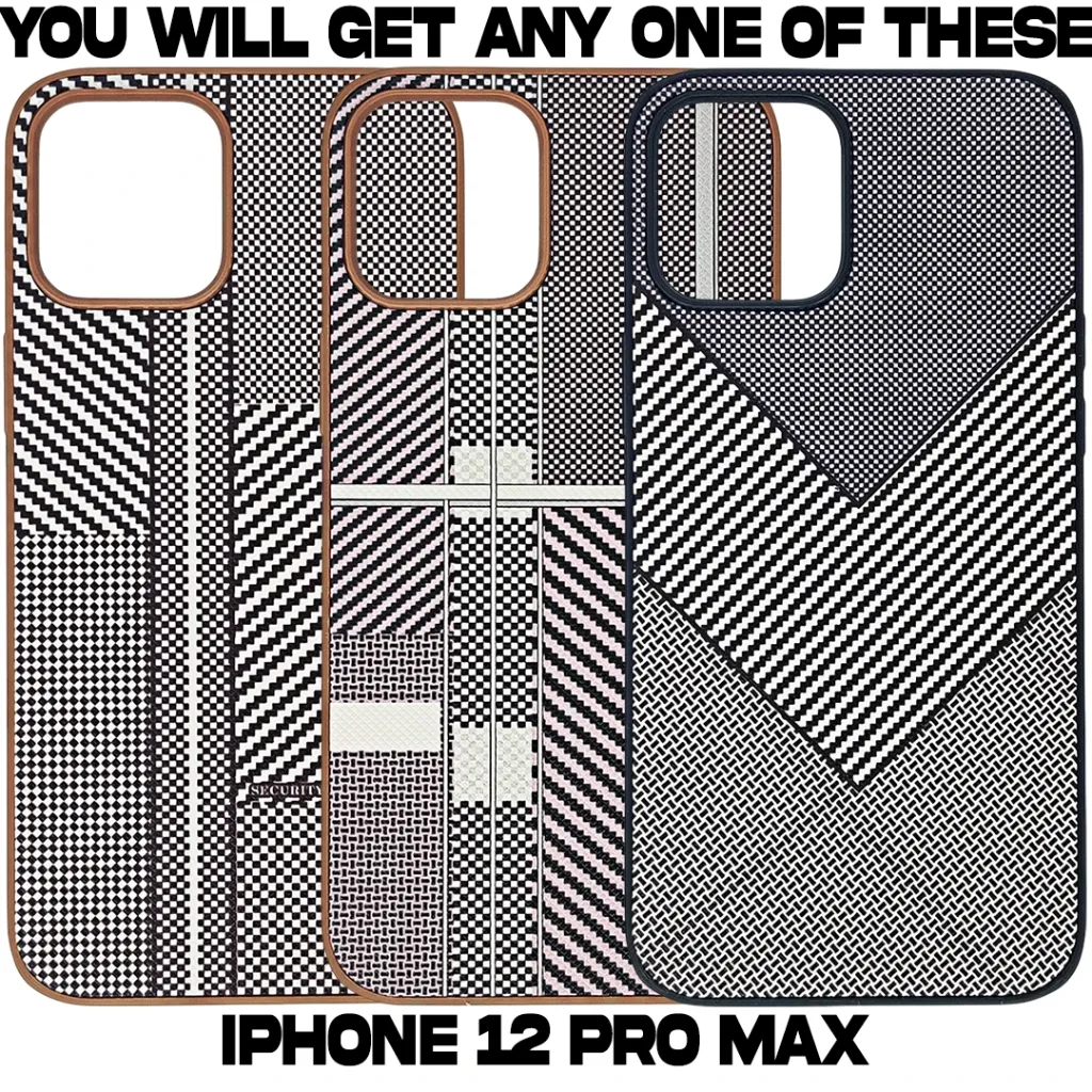 [PO58BIP12PMAX] IPhone 12 Pro Max Monochrome Woven Aesthetic Back Case