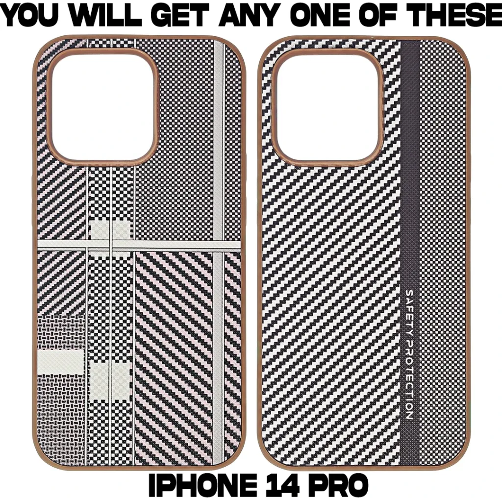 [PO58BIP14PR] IPhone 14 Pro Monochrome Woven Aesthetic Back Case