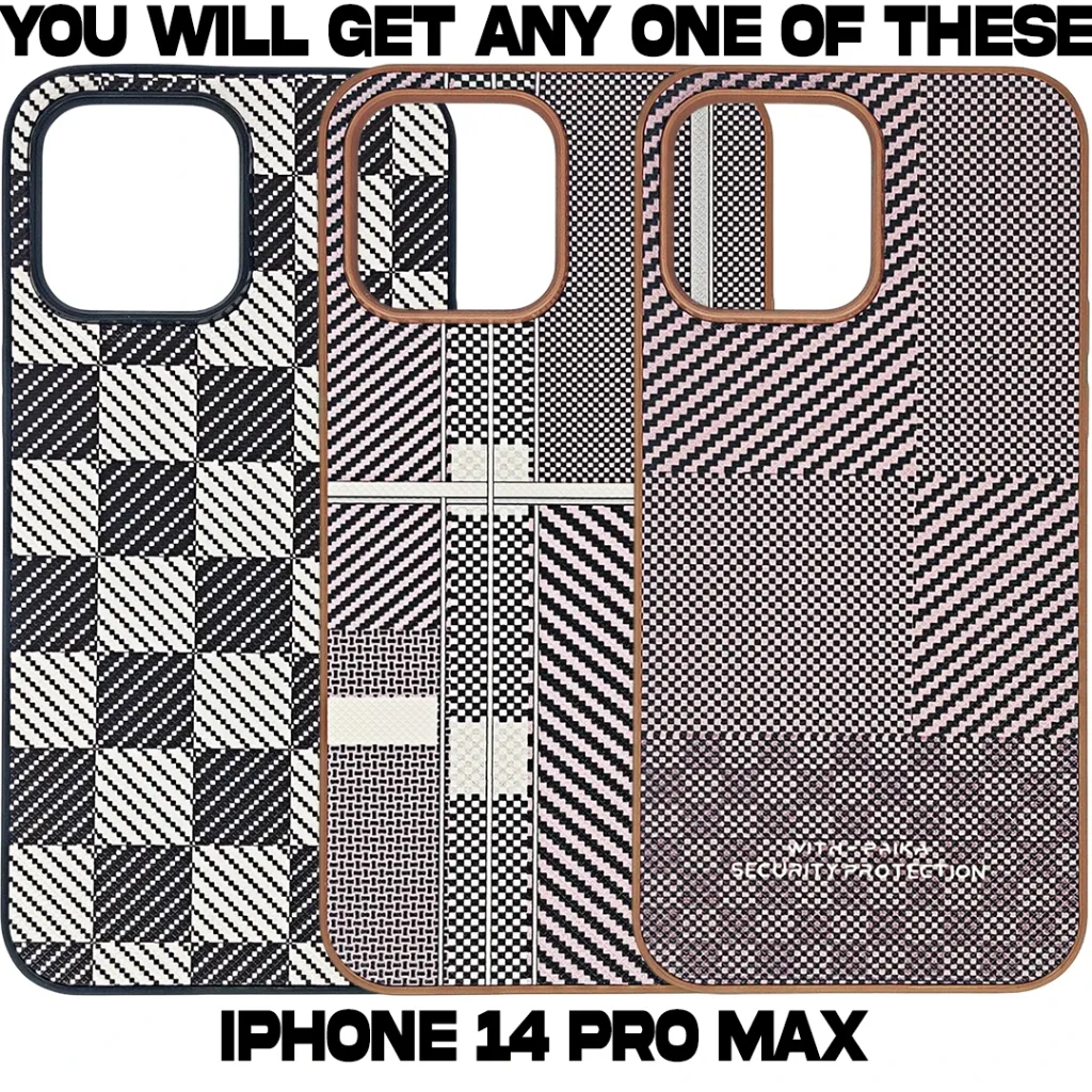 [PO58BIP14PMAX] IPhone 14 Pro Max Monochrome Woven Aesthetic Back Case